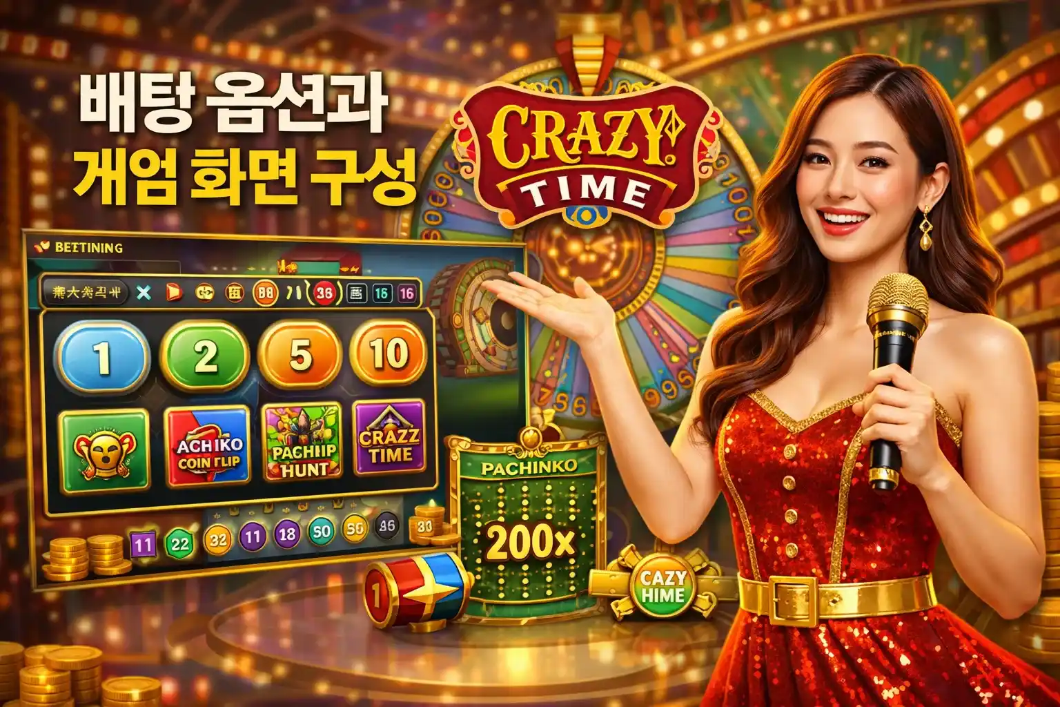 배팅 옵션과 게임 화면 구성