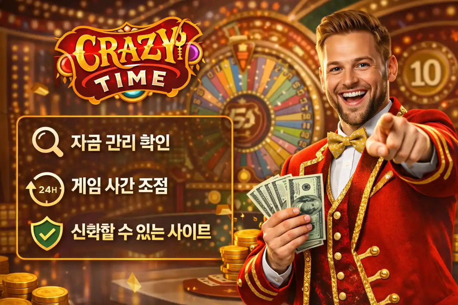 실제 머니로 크레이지 타임을 이용할 때 확인할 사항